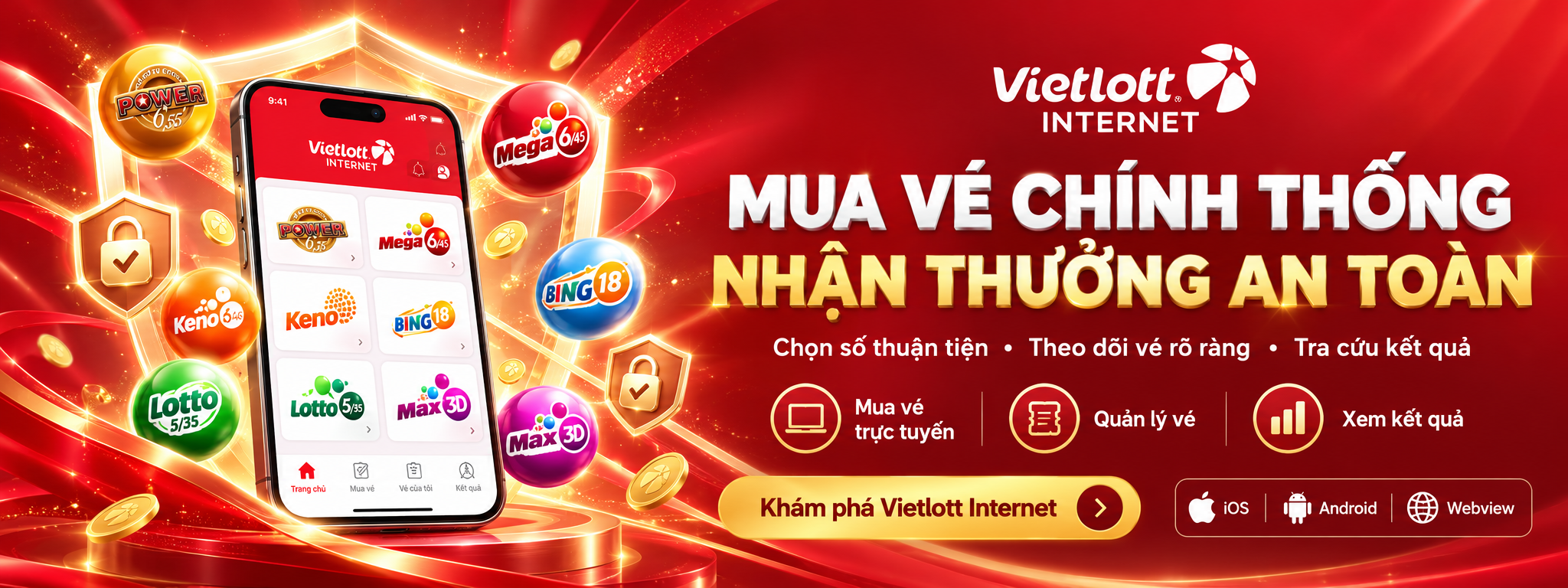 Vietlott Internet — Mua vé chính thống, nhận thưởng an toàn